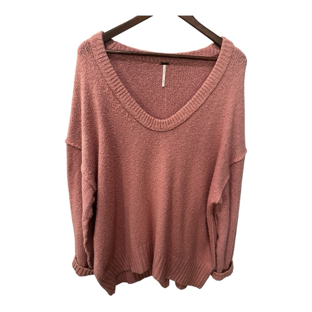 FREE PEOPLE BROOKSIDE ALPINE ROSE OVERSIZED KNIT TUNIC SWEATER SIZE MEDIUM - Picture 3 of 16